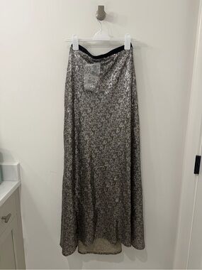 NWT Corey Lynn Calter Mixed Metal Sequin Midi Skirt